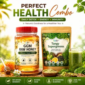 GGM Raw Honey(500g) + Tangy Supergreens(200g) Combo
