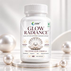 GGM Glow Radiance - Skin Nutrition Supplement with Glutathione, Vitamin C, NAC & Botanical Extracts | 60 Veg Capsules