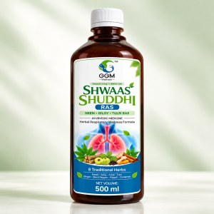 GGM Shwaas Shuddhi Ras – Ayurvedic Herbal Respiratory Wellness Formula with Neem, Giloy & Tulsi Ras, 500 ml